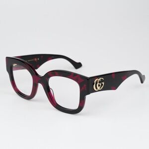 NEW Gucci GG1423O 003 Fuchsia Havana Women Square Eyeglasses GG 1423O